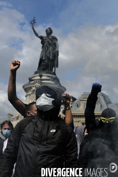 Manifestation contre la violence policière et anti raciste. Protest against police brutality and and Anti racist.