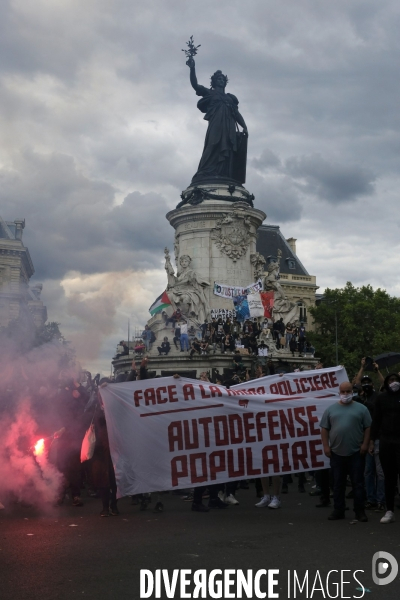 Manifestation contre la violence policière et anti raciste. Protest against police brutality and and Anti racist.