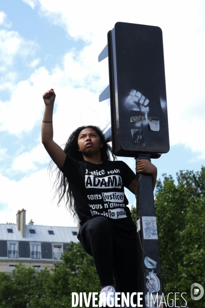 Manifestation contre la violence policière et anti raciste. Protest against police brutality and and Anti racist.