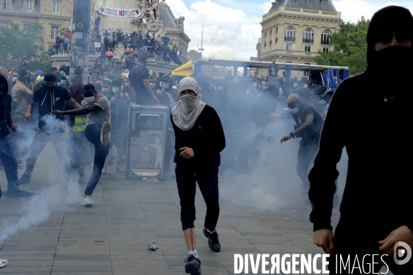 Manifestation contre la violence policière et anti raciste. Protest against police brutality and and Anti racist.