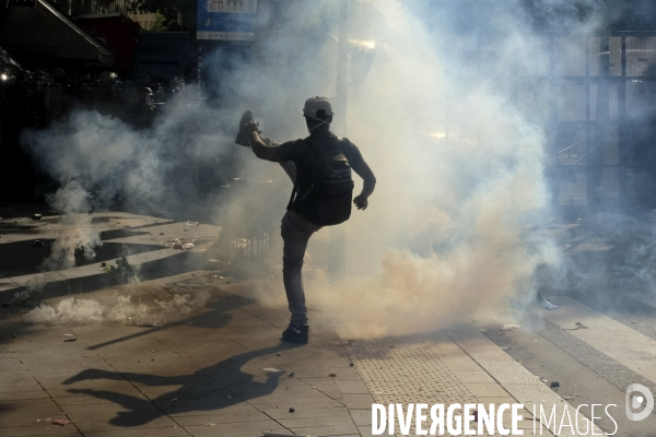 Manifestation contre la violence policière et anti raciste. Protest against police brutality and and Anti racist.