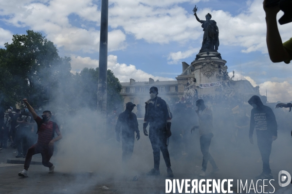 Manifestation contre la violence policière et anti raciste. Protest against police brutality and and Anti racist.