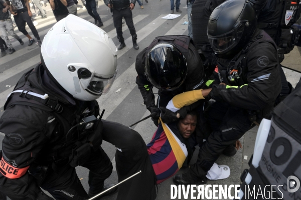 Manifestation contre la violence policière et anti raciste. Protest against police brutality and and Anti racist.