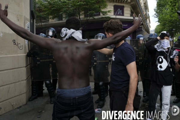 Manifestation contre la violence policière et anti raciste. Protest against police brutality and and Anti racist.