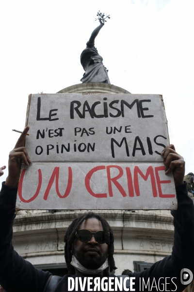 Manifestation contre la violence policière et anti raciste. Protest against police brutality and and Anti racist.