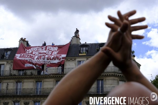 Manifestation contre la violence policière et anti raciste. Protest against police brutality and and Anti racist.