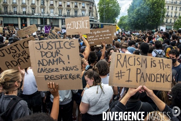 Manifestion contre les violences policière et justice pour Adama Traoré