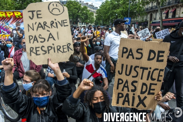 Manifestion contre les violences policière et justice pour Adama Traoré