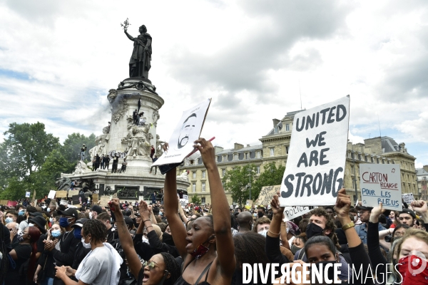 Manifestation pour Adama Traoré, organisé par le comité  Vérité et justice  et Assa Traoré : manifestation contre le racisme et les violences policières. Demonstration for Adama TRAORE, against racism and police violence.