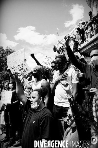 Manifestation antiraciste et contre les violences policières en hommage à Adama Traoré