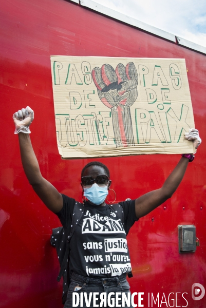 Manifestation pour Adama Traoré, organisé par le comité  Vérité et justice  et Assa Traoré : manifestation contre le racisme et les violences policières. Demonstration for Adama TRAORE, against racism and police violence.