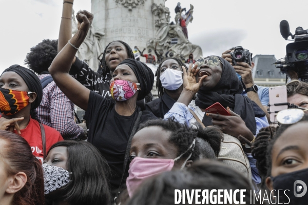 Manifestation contre le racisme et les violences policières à l appel du Comite Adama TRAOR¢