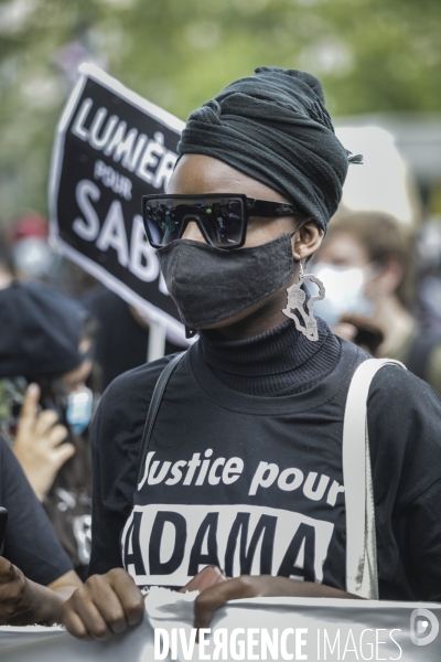 Manifestation contre le racisme et les violences policières à l appel du Comite Adama TRAOR¢