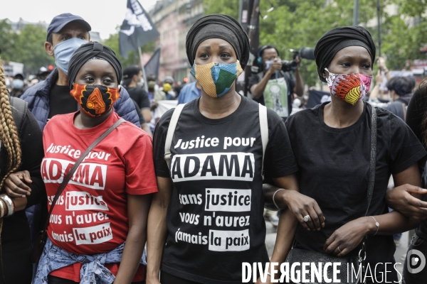 Manifestation contre le racisme et les violences policières à l appel du Comite Adama TRAOR¢