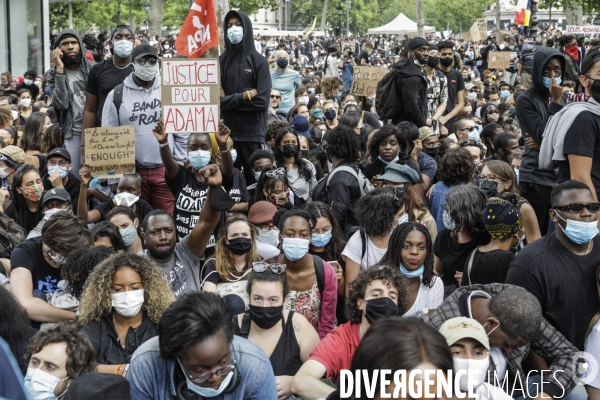 Manifestation contre le racisme et les violences policières à l appel du Comite Adama TRAOR¢