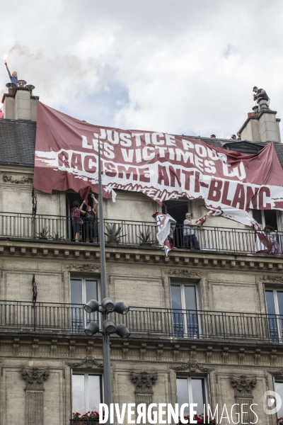 Banderole de Génération Identitaire à la manifestation contre le racisme et les violences policières