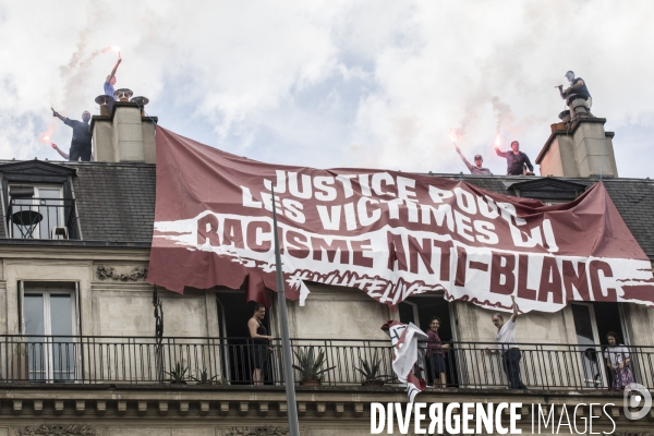 Banderole de Génération Identitaire à la manifestation contre le racisme et les violences policières