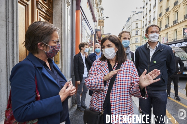 Municipales Paris 2020 Anne Hidalgo avec Carine Petit dans le 14 eme arrondissement