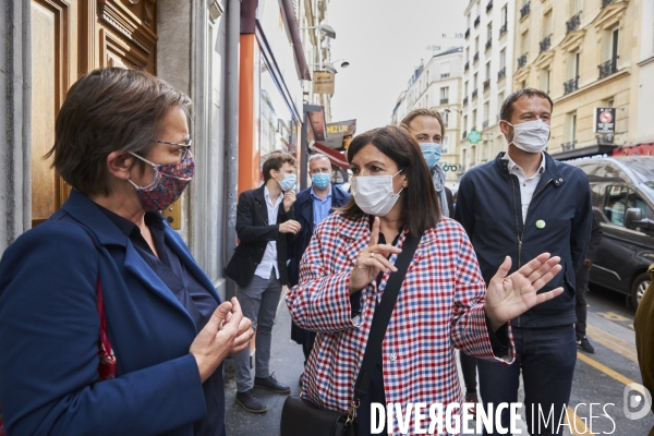 Municipales Paris 2020 Anne Hidalgo avec Carine Petit dans le 14 eme arrondissement