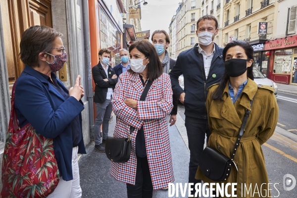 Municipales Paris 2020 Anne Hidalgo avec Carine Petit dans le 14 eme arrondissement