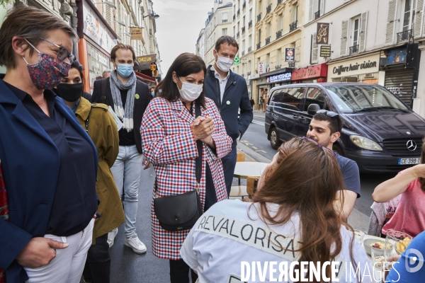 Municipales Paris 2020 Anne Hidalgo avec Carine Petit dans le 14 eme arrondissement