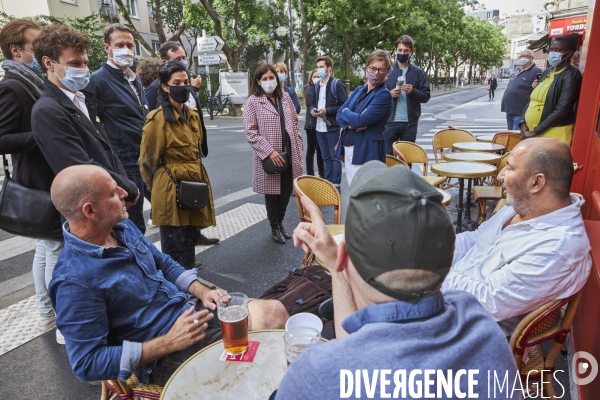 Municipales Paris 2020 Anne Hidalgo avec Carine Petit dans le 14 eme arrondissement