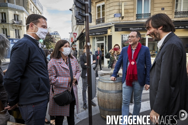 Municipales Paris 2020 Anne Hidalgo avec Carine Petit dans le 14 eme arrondissement