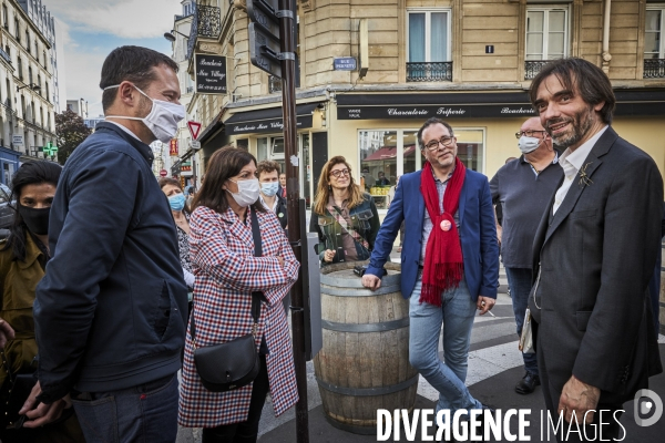 Municipales Paris 2020 Anne Hidalgo avec Carine Petit dans le 14 eme arrondissement