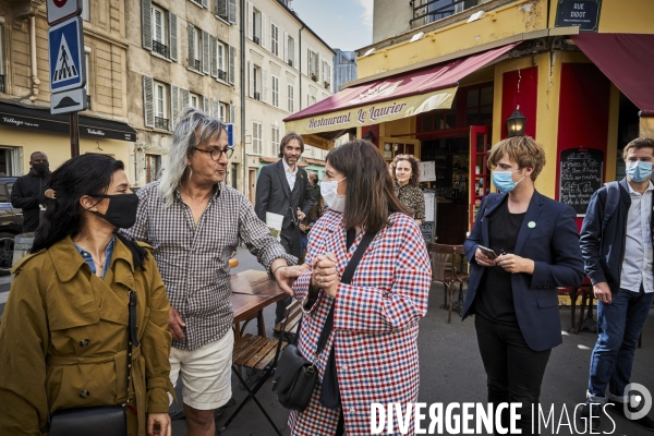 Municipales Paris 2020 Anne Hidalgo avec Carine Petit dans le 14 eme arrondissement