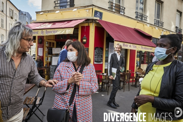 Municipales Paris 2020 Anne Hidalgo avec Carine Petit dans le 14 eme arrondissement