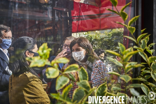 Municipales Paris 2020 Anne Hidalgo avec Carine Petit dans le 14 eme arrondissement