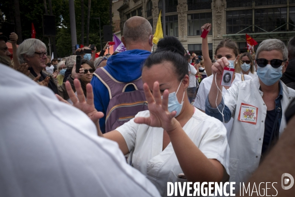 Manifestation de défense des personnels de santé à Perpignan