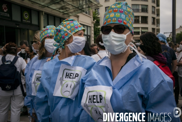 Manifestation de défense des personnels de santé à Perpignan