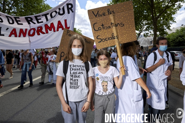 Manifestation des personnels hospitaliers à Paris