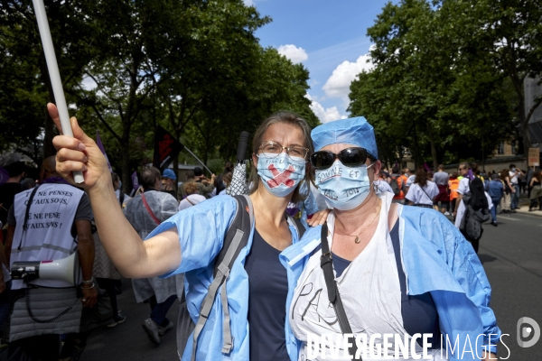 Manifestation des personnels hospitaliers à Paris