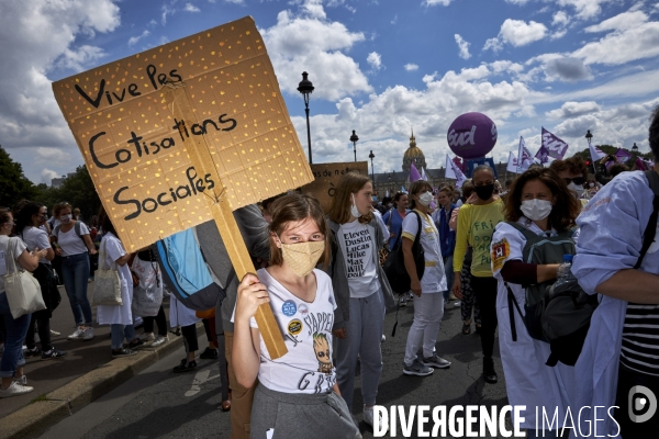 Manifestation des personnels hospitaliers à Paris