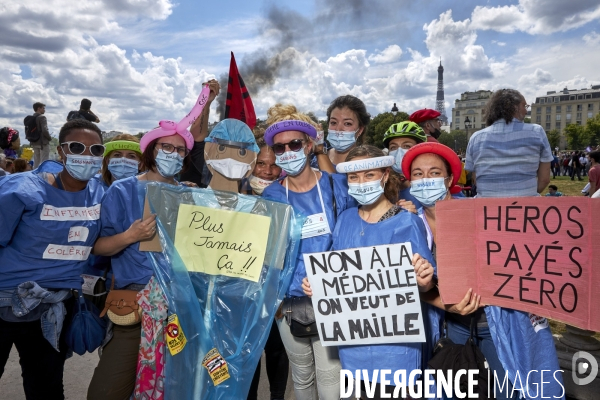 Manifestation des personnels hospitaliers à Paris