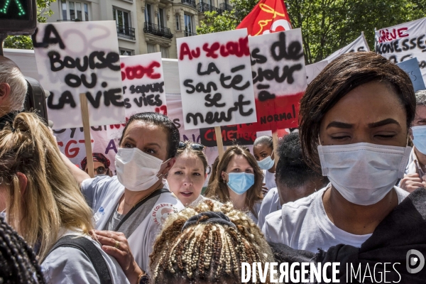 Manifestation pour la défense du service public hospitalier