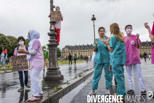 Manifestation pour la défense du service public hospitalier