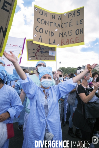 Manifestation des soignants. Paris.