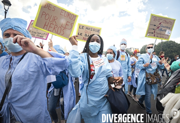 Manifestation des soignants. Paris.