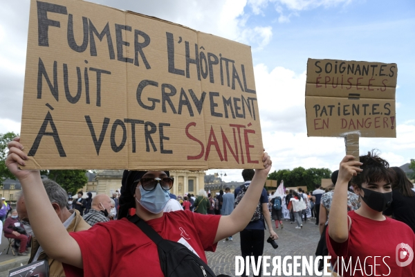 Journée nationale de protestation de l hôpital à Paris. Hospital national day of protest in Paris.