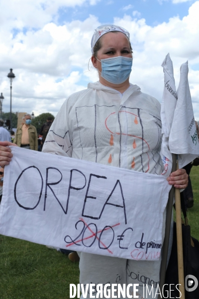 Journée nationale de protestation de l hôpital à Paris. Hospital national day of protest in Paris.