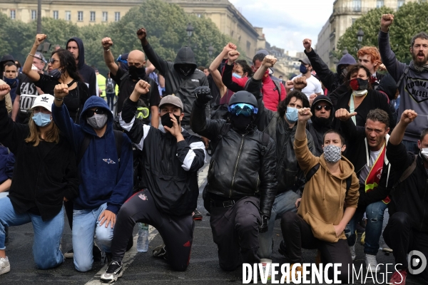 Journée nationale de protestation de l hôpital à Paris. Hospital national day of protest in Paris.