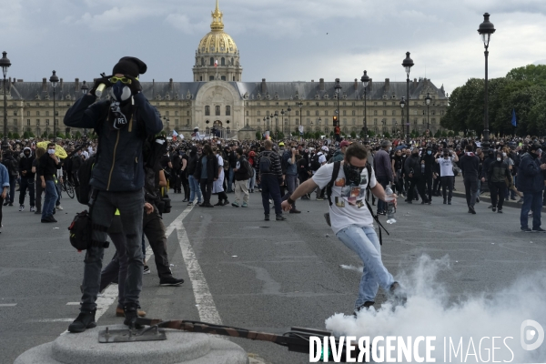 Journée nationale de protestation de l hôpital à Paris. Hospital national day of protest in Paris.