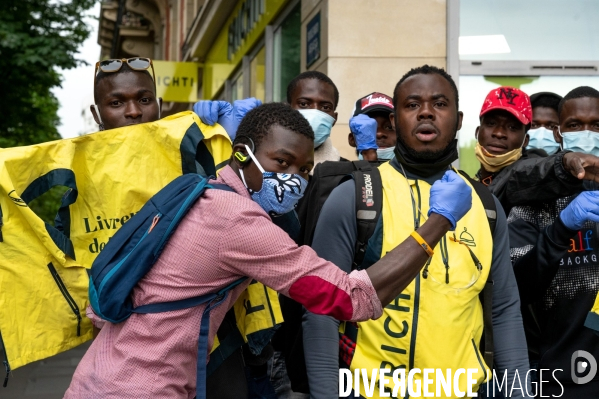 Manifestation des livreurs Frichti