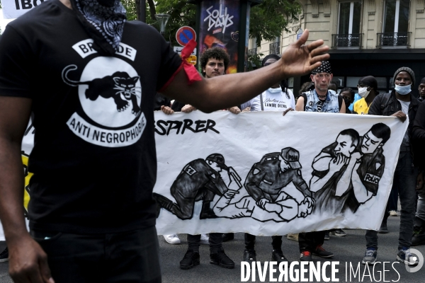 Adama Traoré, Lamine Dieng : rassemblement à Paris contre les violences policières. Adama Traore, Lamine Dieng, gathering in Paris against police violence.