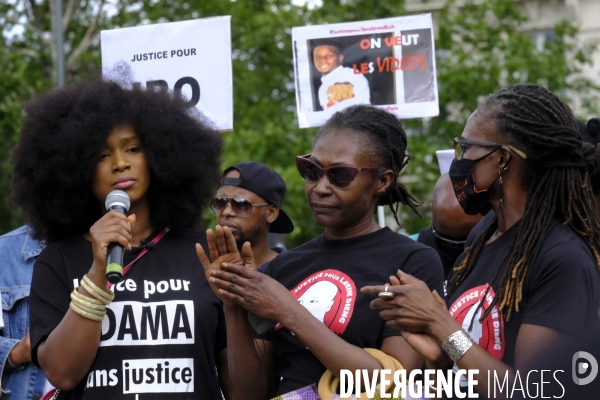 Adama Traoré, Lamine Dieng : rassemblement à Paris contre les violences policières. Adama Traore, Lamine Dieng, gathering in Paris against police violence.