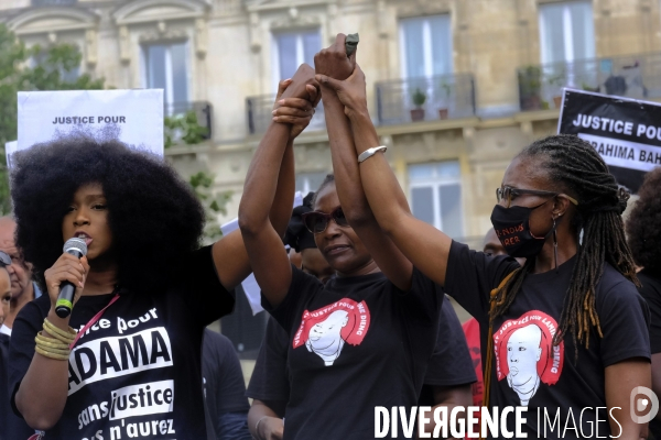 Adama Traoré, Lamine Dieng : rassemblement à Paris contre les violences policières. Adama Traore, Lamine Dieng, gathering in Paris against police violence.