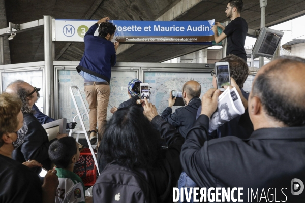 Débaptisation du metro Gallieni à Bagnolet par le nom de Josette et Maurice Audin.